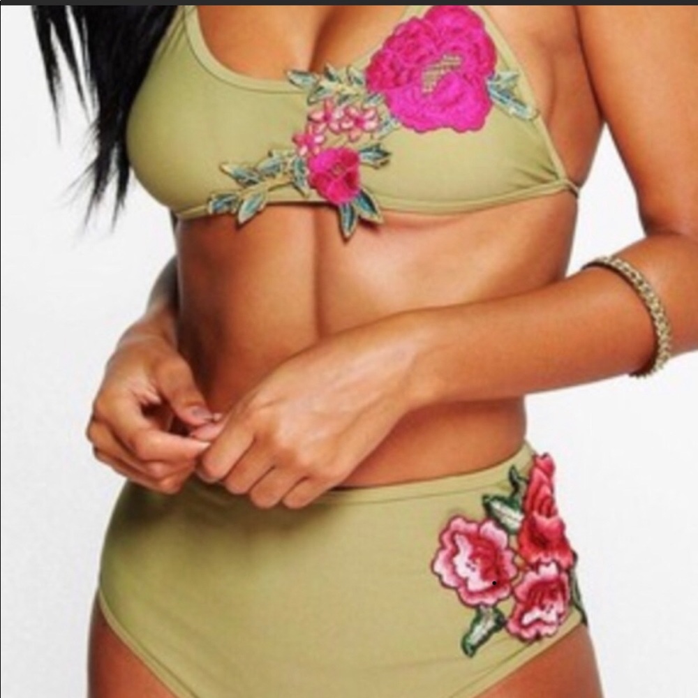 Boohoo high waisted bikini set